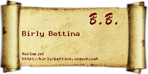 Birly Bettina névjegykártya